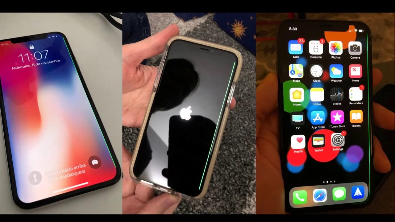 Из-за чего на экране iPhone X появляются зелёные полосы?